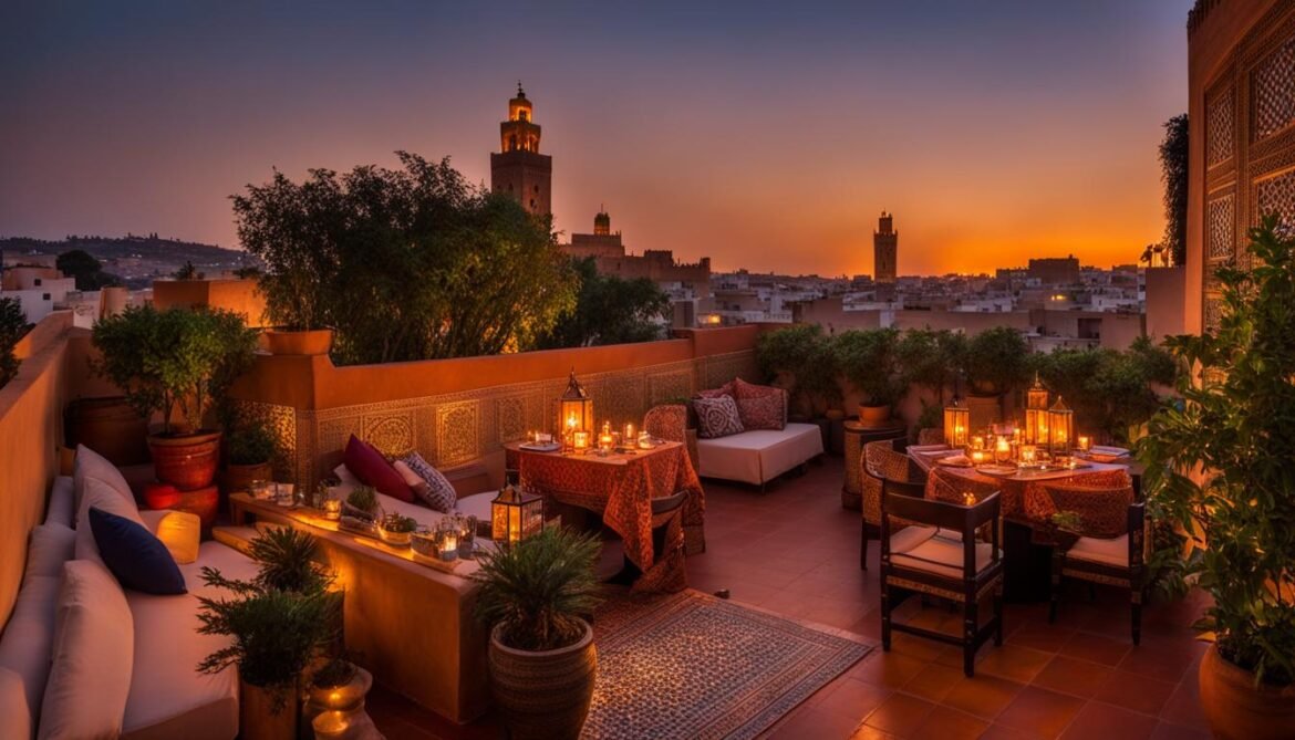 Riad Laaroussa rooftop terrace