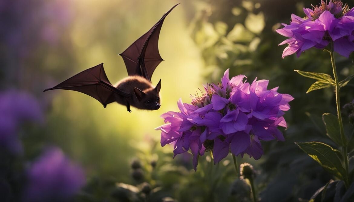 Bat in a garden